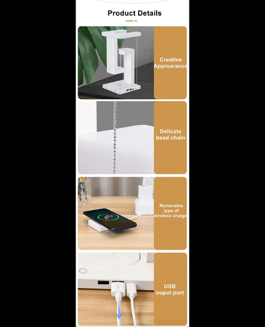 LUMORAA Floating Moon Lamp - Wireless Charger & Night Light