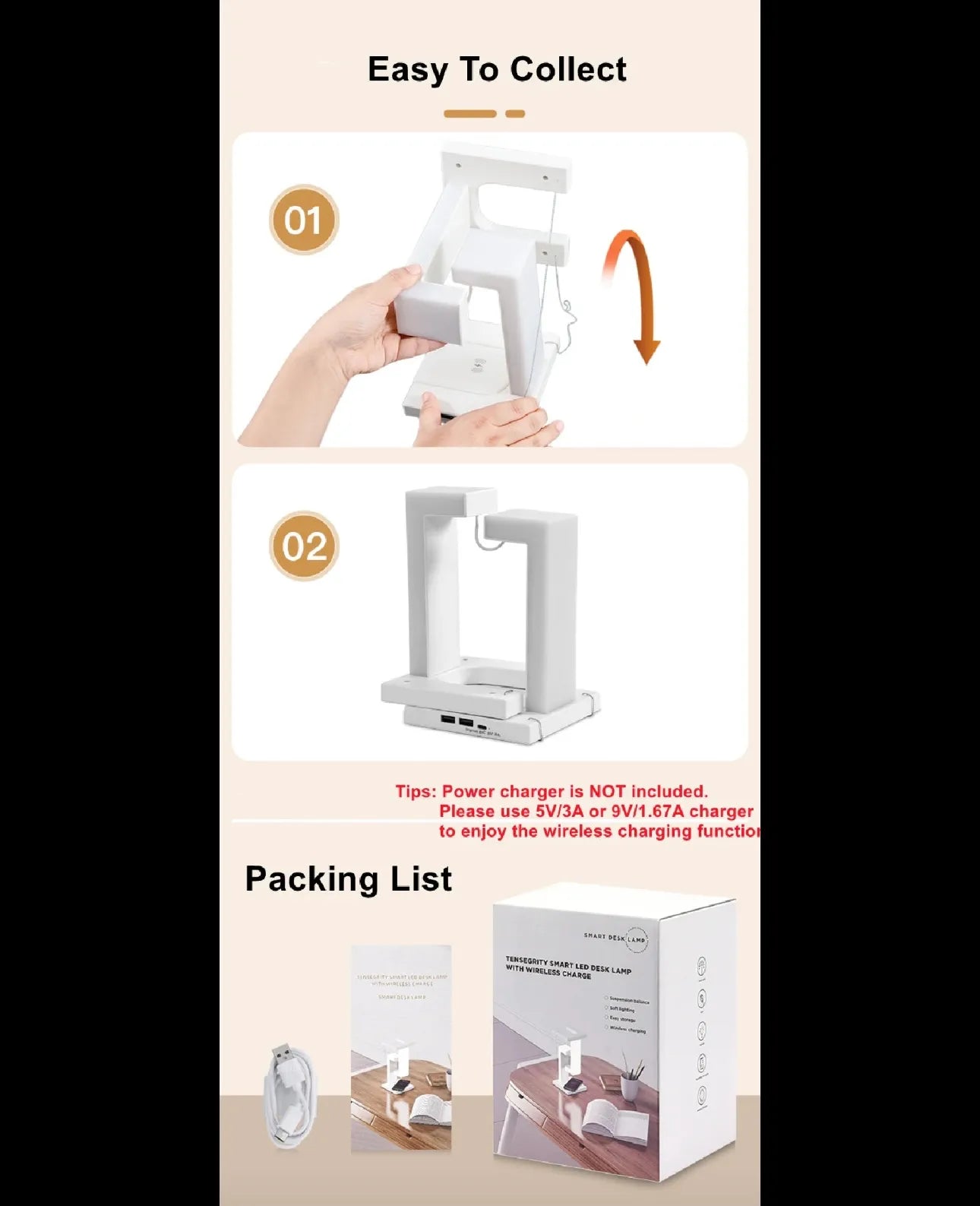 LUMORAA Floating Moon Lamp - Wireless Charger & Night Light